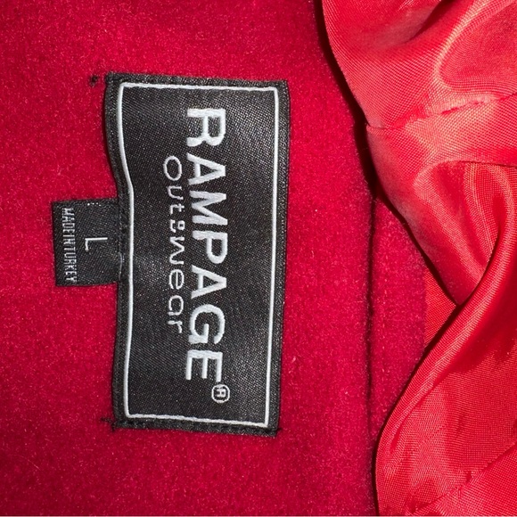 Rampage Women's Bold Red Pea Coat - Picture 2 of 10